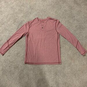 Lululemon: Red henley, missing one button | Size XL